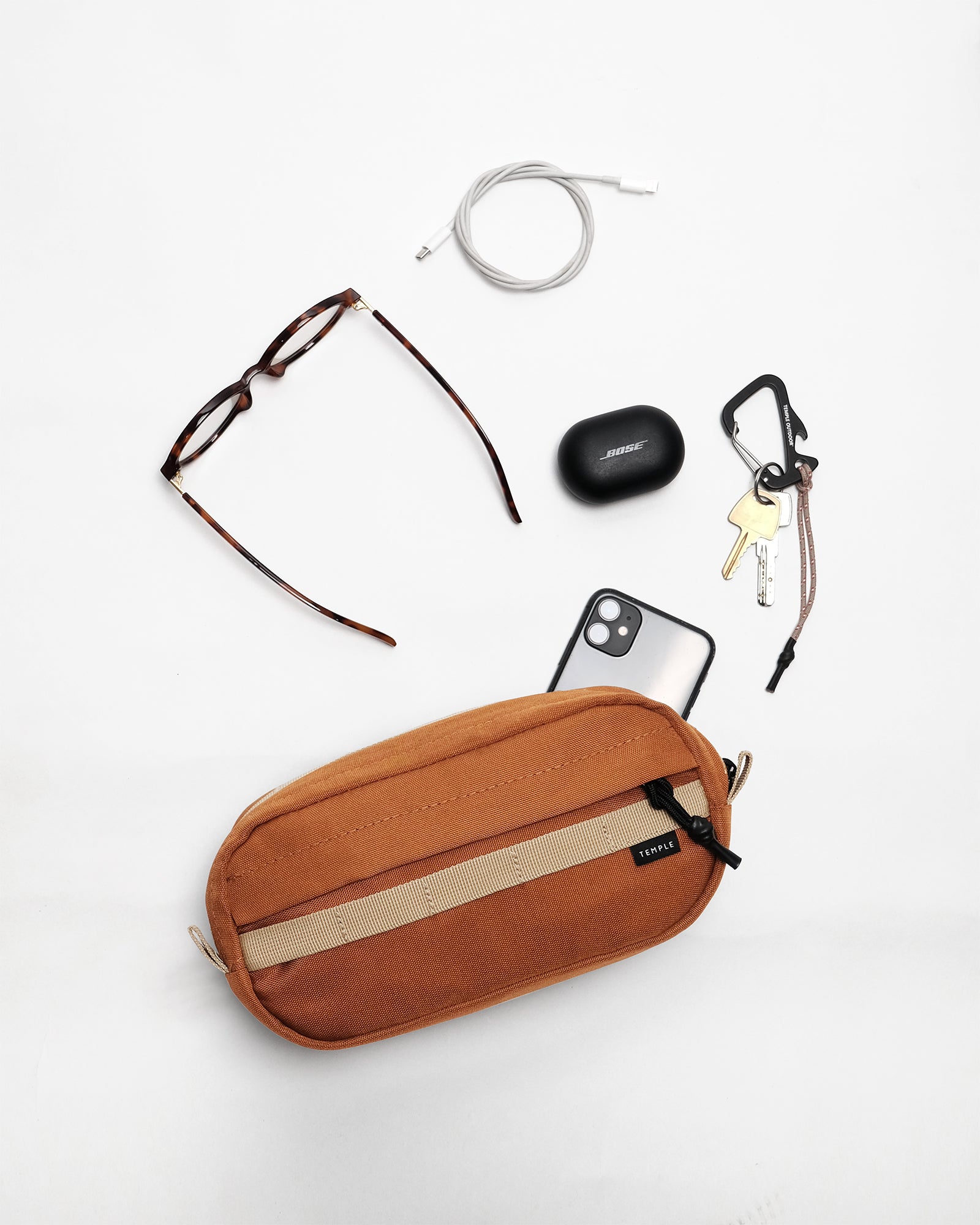Cross Body Bag - Burnt Orange - Temple Outdoor