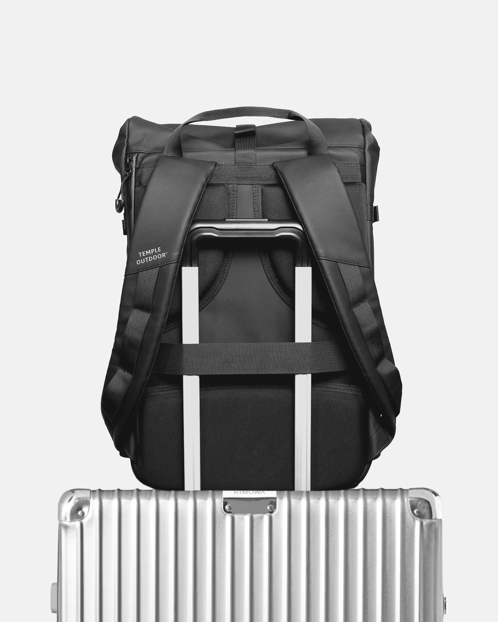 Roll Top Backpack - Black - Temple Outdoor