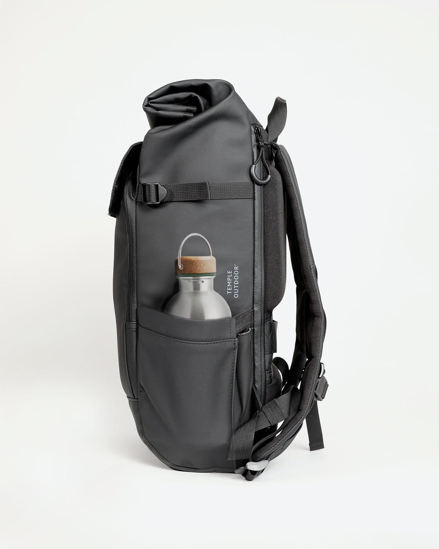 Roll Top Backpack - Black - Temple Outdoor